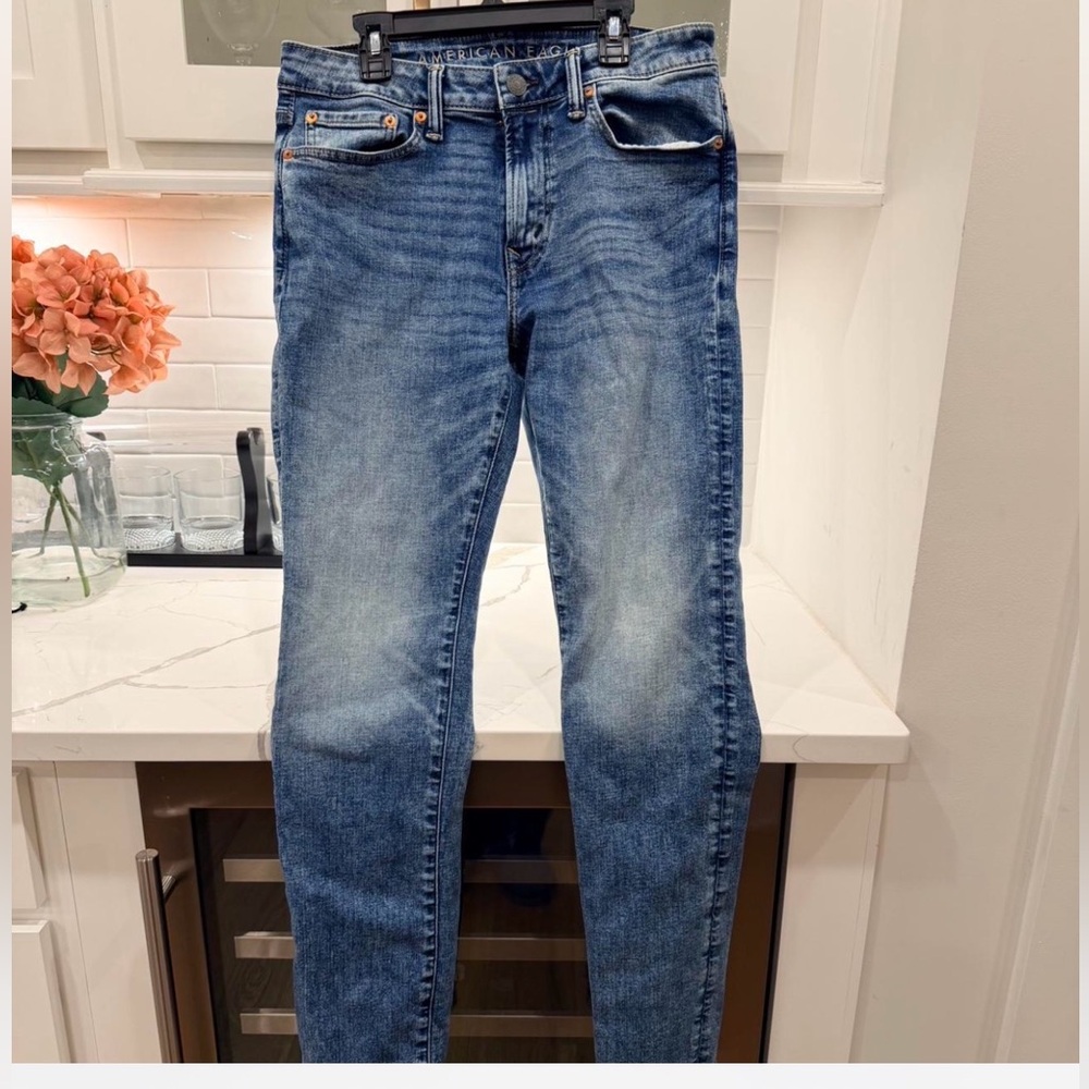 American Eagle Airflex + Straight Leg Blue Denim Jeans 31 X 32
